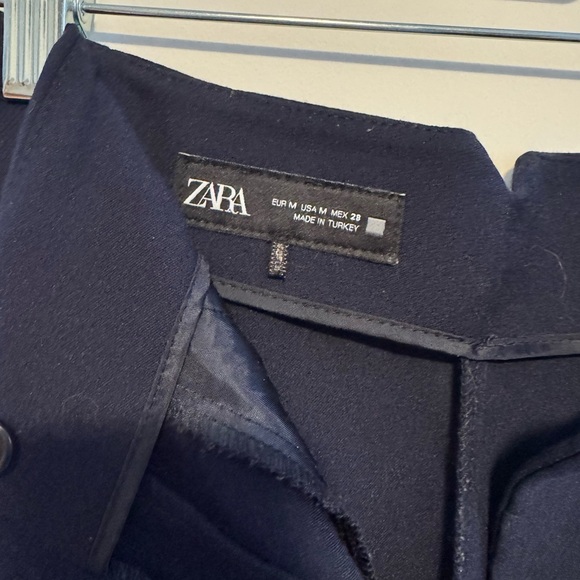 Zara Women’s High Waisted Dark Blue Dress Pants - Picture 2 of 2